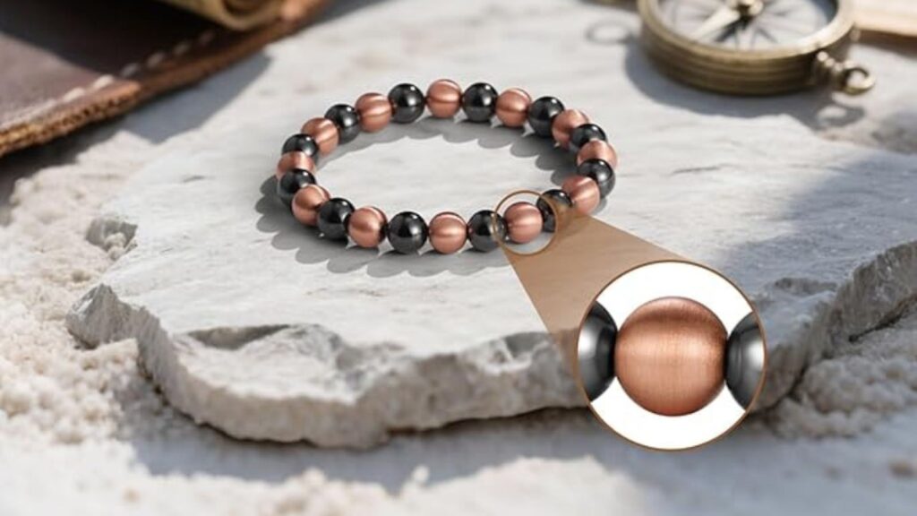 Bracelet mixte cuivre et perle anti-inflammatoires