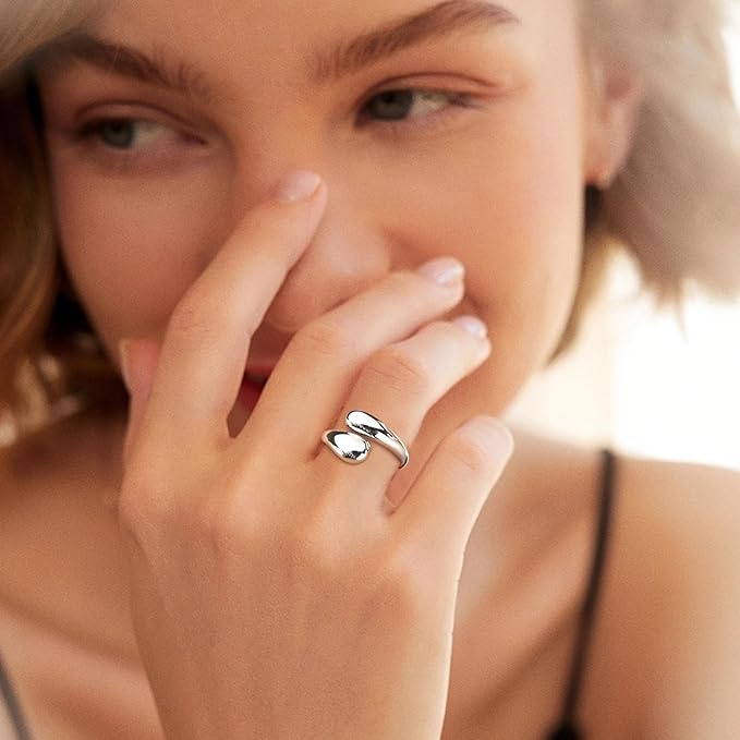 Bague Larme large argent réglable à seulement 13,99€