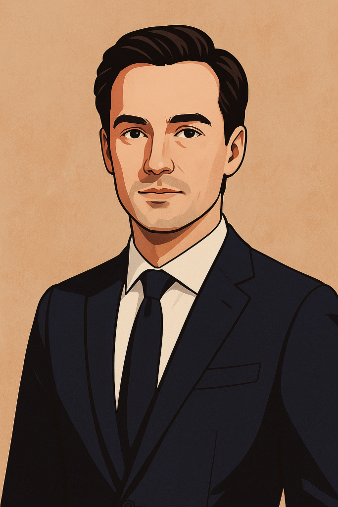 Illustration Arthur Heilbronn portrait éditorial mode/luxe. Orzyla
