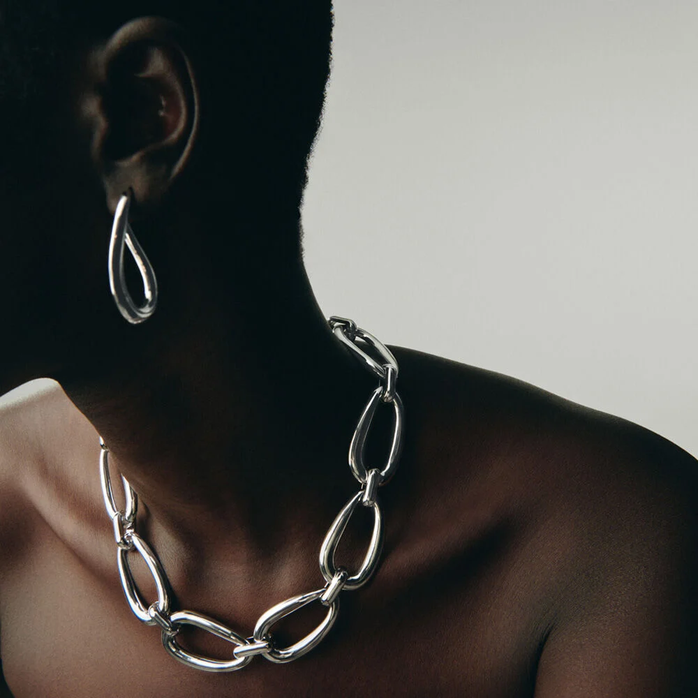 Collier et boucle d'oreille Agatha argent 