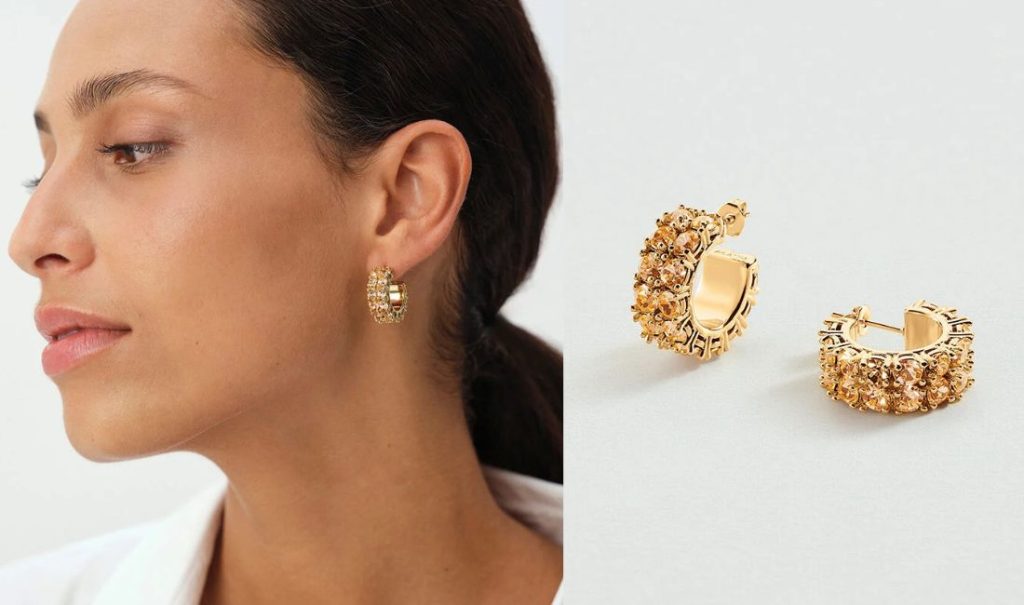 creoles femme scintillantes Art Déco