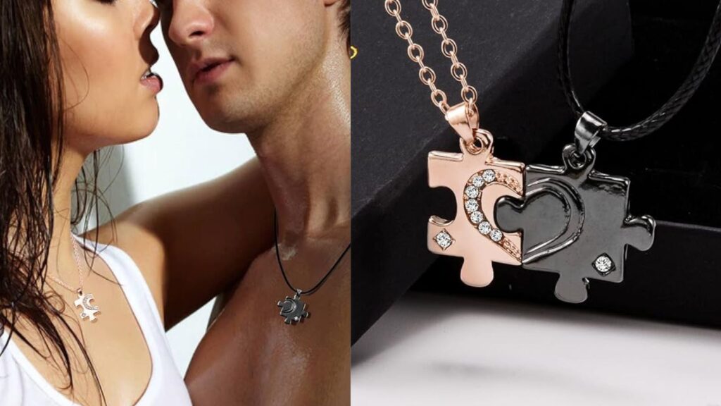 Collier Puzzle âme Soeur, romantique pour couple homme femme, 2 colliers d'amour .