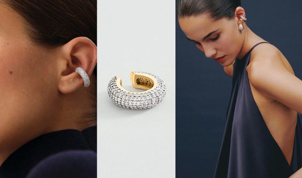 Piercing ear cuff serti d'oxydes