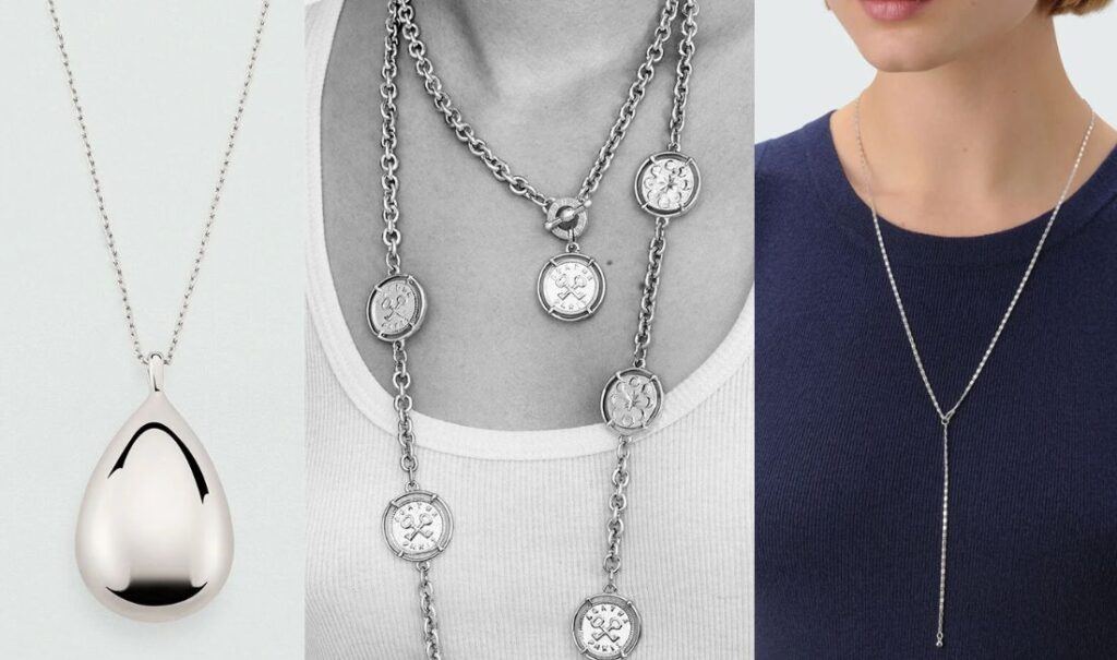 Sautoirs argent Agatha