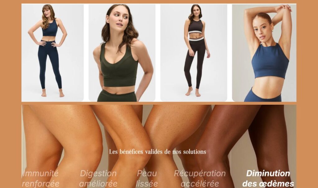 Sportswear avec sa technologie MicroPerle® — micro-perles pour massage lymphatique