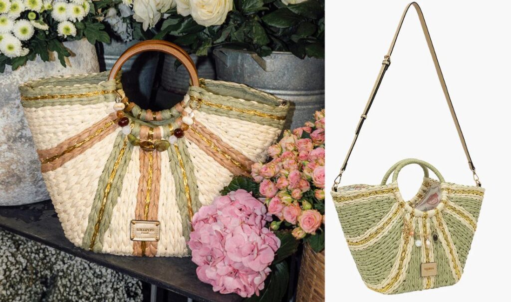 Grand panier Sotta kaki/doré Lollipops