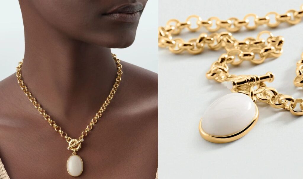 Collier rAgatha orné de jade blanche