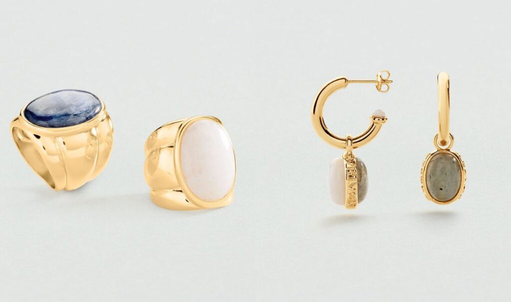 Bagues et boucles d'oreilles pierres naturelles Agatha