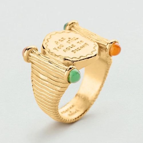 CHEVALIÈRE PANGEA femme avec des pierres quarts