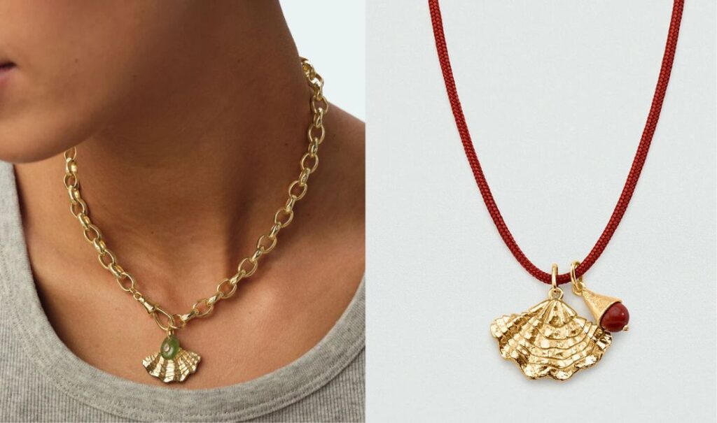 Pendentif COQUILLAGE Talismans doré Agatha