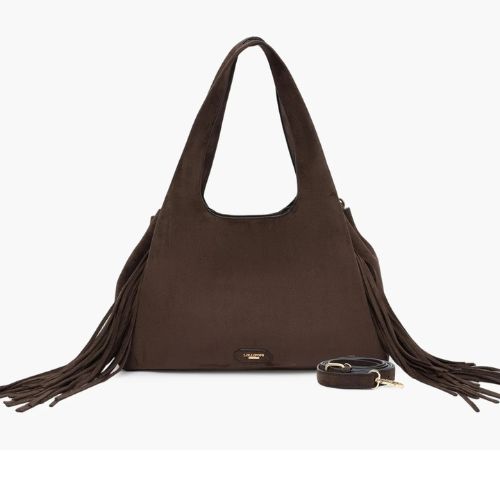 Sac marron à frange