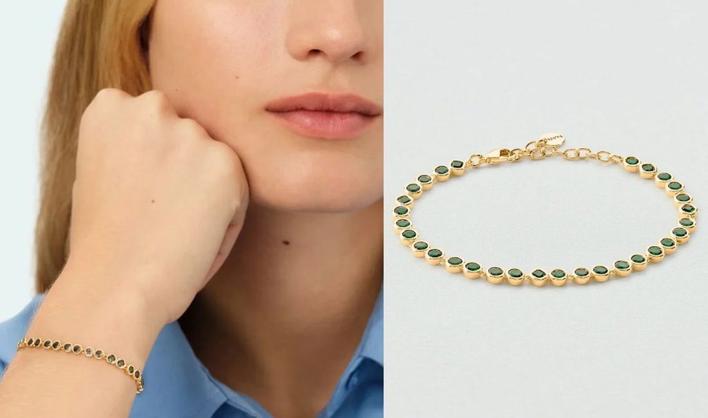 bracelet souple vert fumé Agatha
